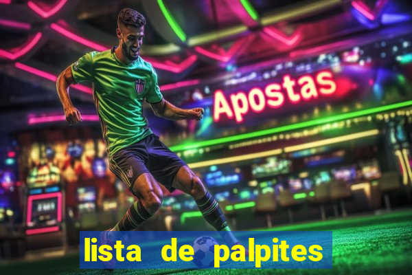 lista de palpites jogos de hoje