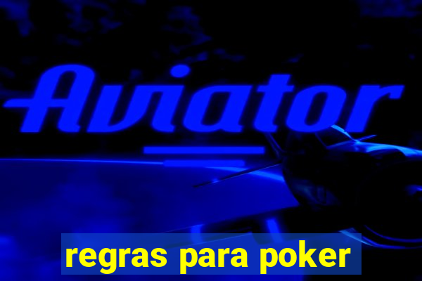 regras para poker