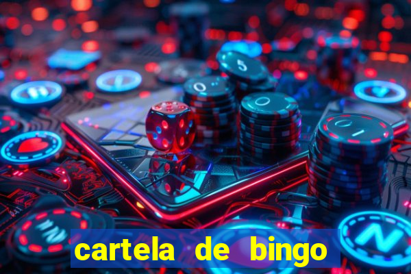 cartela de bingo para preencher