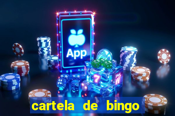 cartela de bingo para preencher