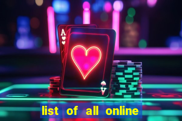 list of all online bingo sites