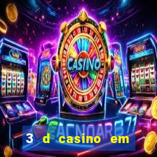 3 d casino em movimento com baralho