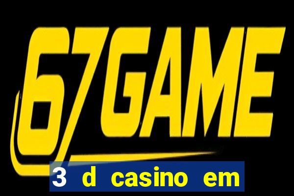 3 d casino em movimento com baralho