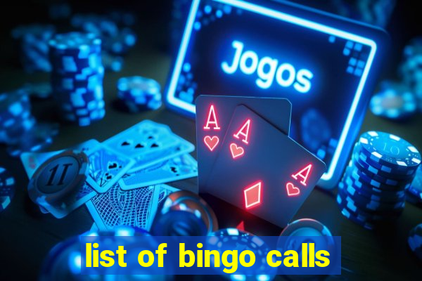 list of bingo calls