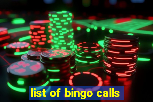 list of bingo calls