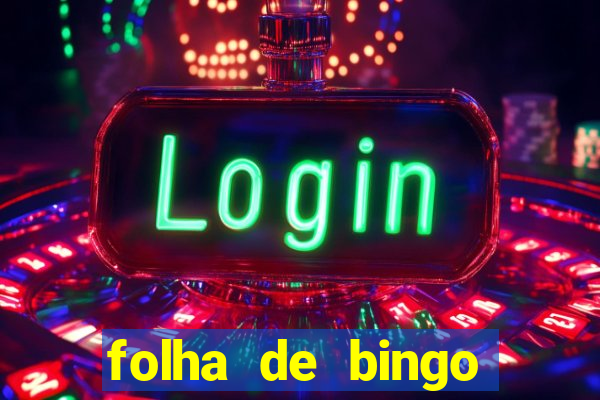 folha de bingo para imprimir